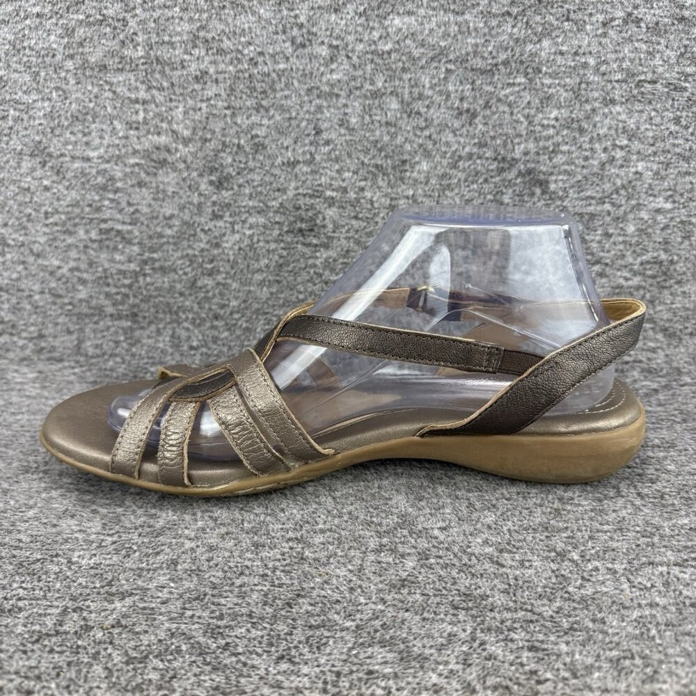 ✅Naturalizer Catrina Sandals Womens 9.5N Bronze Pewter Leather Strappy Slingback - Picture 10 of 10